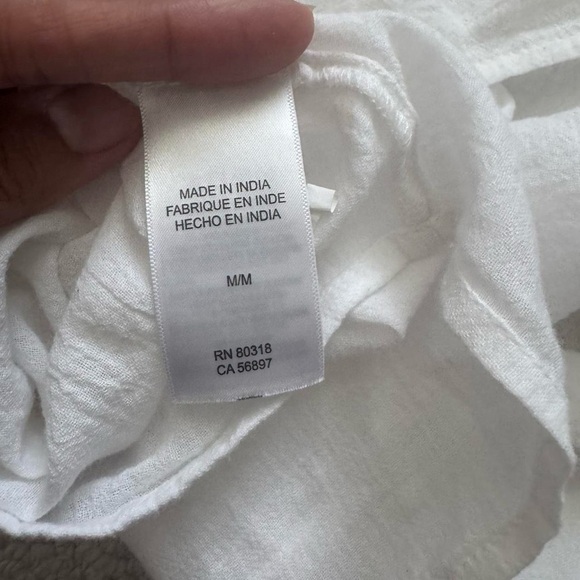 Lucky Brand Embroidered Yoke Cotton Peasant Top - Picture 9 of 11